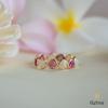 18K Yellow Gold Gold Pink Tourmaline,Opal Rings for women image 2