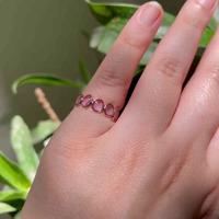 18K Yellow Gold Gold Pink Sapphire Rings for women image 2