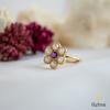 18K Yellow Gold Gold Cultured Freshwater Pearl,Amethyst Rings for women image 2