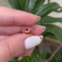 22K Yellow Gold Gold Ruby Nosepins for women image 3