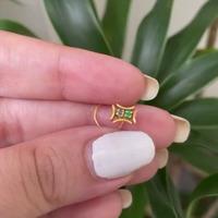 22K Yellow Gold Gold Emerald Nosepins for women image 3