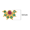 22K Yellow Gold Gold Ruby,Emerald Nosepins for women image 3