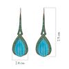 925 Sterling Silver Silver Turquoise,Emerald Earrings for women image 3