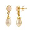925 Sterling Silver Silver Synthetic Pearl,Opal Earrings for women image 3