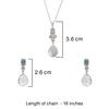 925 Sterling Silver Silver Topaz,Quartz,Aquamarine Pendant Set for women image 3