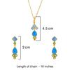 925 Sterling Silver Silver Peridot,Chalcedony Pendant Set for women image 3