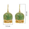 18K Yellow Gold Gold Emerald Jhumki for women image 3
