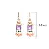18K Yellow Gold Gold Emerald,Coral,Amethyst Earrings for women image 3