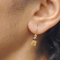 18K Yellow Gold Gold Citrine,Tourmaline,Garnet Earrings for women image 3