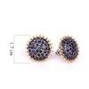 18K Yellow Gold,925 Sterling Silver Silver,Gold Blue Sapphire Earrings for women image 3