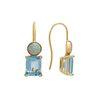 18K Yellow Gold Gold Blue Topaz,Opal Earrings for women image 3