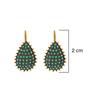 18K Yellow Gold,925 Sterling Silver Silver,Gold Emerald Earrings for women image 3