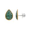 18K Yellow Gold,925 Sterling Silver Silver,Gold Emerald Earrings for women image 3