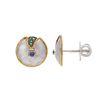 18K Yellow Gold,925 Sterling Silver Silver,Gold Blue Sapphire,Emerald Earrings for women image 3