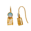 18K Yellow Gold Gold Topaz,Opal Earrings for women image 3