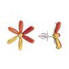 18K Yellow Gold,925 Sterling Silver Silver,Gold Coral Earrings for women image 3