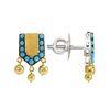 18K Yellow Gold,925 Sterling Silver Silver,Gold Turquoise Earrings for women image 3