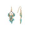 18K Yellow Gold Gold Turquoise,Emerald Earrings for women image 3