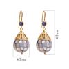 18K Yellow Gold Gold Mother Of Pearl,Blue Sapphire Earrings for women image 3