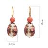 18K Yellow Gold,925 Sterling Silver Silver,Gold Printed Bead,Coral Earrings for women image 3