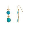 18K Yellow Gold Gold Sapphire,Turquoise Earrings for women image 3