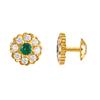 18K Yellow Gold Gold Diamond,Emerald Earrings for women image 3