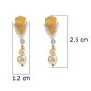 18K Yellow Gold,925 Sterling Silver Silver,Gold Synthetic Pearl Earrings for women image 3