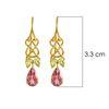 18K Yellow Gold Gold Tourmaline,Peridot Earrings for women image 3