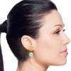 18K Yellow Gold Gold Chalcedony,Citrine Earrings for women image 3