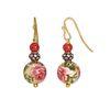 18K Yellow Gold,925 Sterling Silver Silver,Gold Printed Bead,Coral Earrings for women image 3