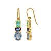 18K Yellow Gold Gold Blue Topaz,Blue Sapphire,Emerald Earrings for women image 3