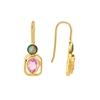 18K Yellow Gold Gold Opal,Pink Sapphire Earrings for women image 3