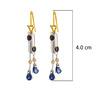 18K Yellow Gold,925 Sterling Silver Silver,Gold Blue Sapphire,Diamond Earrings for women image 3
