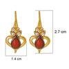 18K Yellow Gold Gold Coral,Diamond Earrings for women image 3