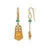 18K Yellow Gold Gold Citrine,Emerald Earrings for women image 3