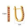 18K Yellow Gold Gold Garnet Earrings for women image 3