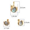 18K Yellow Gold Gold Mother Of Pearl Pendant Set for women image 3