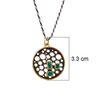 18K Yellow Gold,925 Sterling Silver Silver,Gold Emerald Pendants for women image 2
