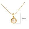 18K Yellow Gold Gold Cultured Button Pearl Pendants for women image 3