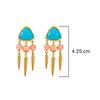 18K Yellow Gold Gold Turquoise,Coral Earrings for women image 3
