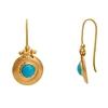 18K Yellow Gold Gold Turquoise Earrings for women image 3