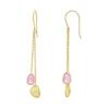 18K Yellow Gold Gold Yellow Sapphire,Pink Sapphire Earrings for women image 3