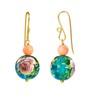 18K Yellow Gold Gold Printed Bead,Coral Earrings for women image 3