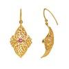18K Yellow Gold Gold Ruby Earrings for women image 3
