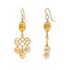 22K Yellow Gold Gold Cultured Freshwater Pearl Earrings for women image 3