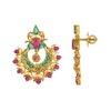 18K Yellow Gold Gold Ruby,Emerald Earrings for women image 3
