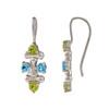 925 Sterling Silver Silver Topaz,Blue Topaz,Peridot Earrings for women image 3