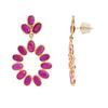18K Yellow Gold Gold Ruby Earrings for women image 3