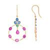 18K Yellow Gold Gold Ruby,Blue Sapphire,Emerald Earrings for women image 3