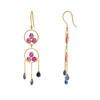 18K Yellow Gold Gold Ruby,Blue Sapphire Earrings for women image 3